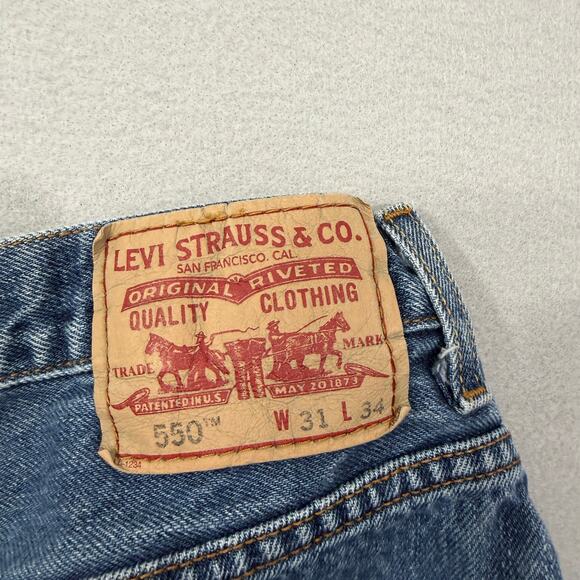 Vintage Levis 550 Relaxed Fit Jeans Men's 31x34 Blue Denim y2k Western 2008 - Picture 6 of 10